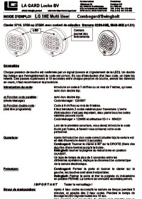 Notice serrure coffre pour clés C1 Hexacoffre LG 39E